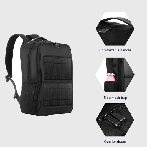 Vista 8 de 14W Solar Backpack - Waterproof, Smart USB Charging Backpack, Ergonomic Multifunction Laptop Bag Outdoor Hiking Backpack, Perfect for Business