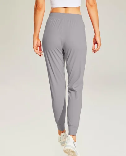 Vista 5 de Haimont Pantalones deportivos para mujer con bolsillos con cremallera, ligeros, para entrenamiento, correr, pantalones casuales para descansar