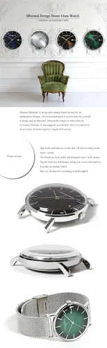 Vista 2 de Reloj Thomas-Alexandre Minimal Domed - Diseñador francés (azul marino), Francés