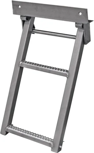 Vista 8 de Buyers Products RS1 - Escalón retráctil negro de 1 peldaño para camión, 17.38 x 15 pulgadas, peldaños antideslizantes, soporte en forma de L, centro