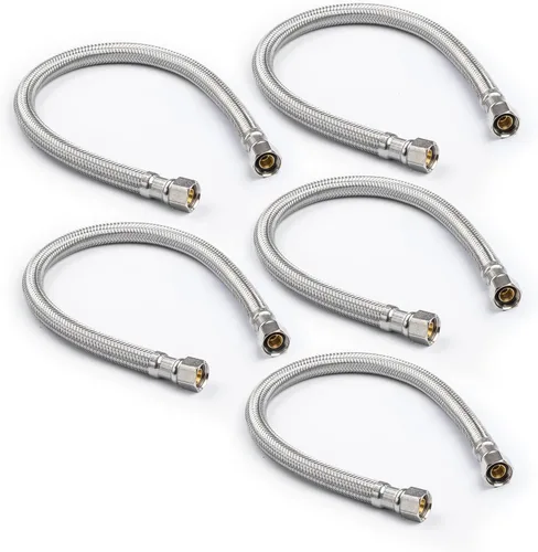 Vista 15 de Kit de instalación universal para lavavajillas, compresión de 3/8 pulgadas, manguera de acero inoxidable trenzada de 4 pies de largo + codo