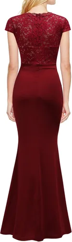 Vista 3 de REPHYLLIS Vestido largo formal retro de encaje floral vintage para mujer