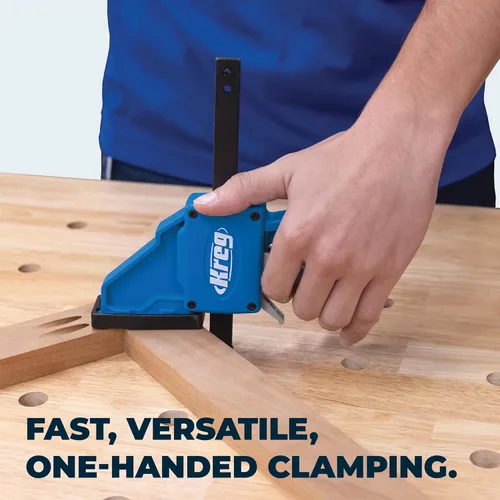 Vista 5 de Kreg VersaGrip - Abrazadera de barra de agarre rápido para carpintería - Cuenta con tecnología GripMaxx - Cabezal extraíble para uso como esparcidor