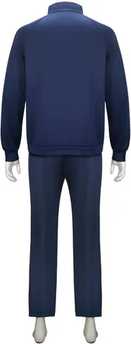 Vista 6 de Disfraz de entrenador de fútbol para hombre, chaqueta azul, pantalones, chándal, traje de fútbol, ropa deportiva, para Halloween, cosplay