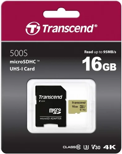 Vista 2 de Transcend Tarjeta de memoria MicroSDXC/SDHC 500S de 16 GB TS16GUSD500S