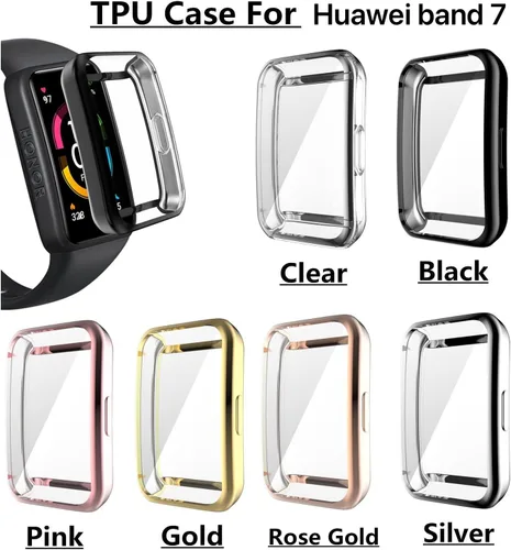Vista 2 de Senter - Funda para Huawei Honor Band 7, TPU suave y protector de pantalla integrado para Huawei Honor Band 7 Smart Watch
