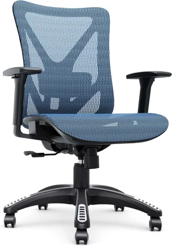 Vista 13 de Silla de oficina ergonómica, sillas de escritorio de malla para computadora con certificación BIFMA X5.1, soporte lumbar ajustable, brazo 3D