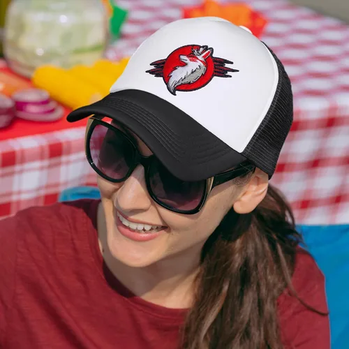 Vista 6 de Reemy Shop - Sombreros de camionero de moda 2023 Sombrero para hombres y mujeres, gorras de béisbol Snapback, gorra de malla blanca y negra