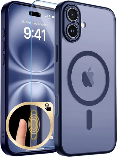 Vista 213 de zapica Funda magnética para iPhone Air, con protector de pantalla de vidrio templado, compatible con MagSafe, translúcida mate, a prueba de golpes