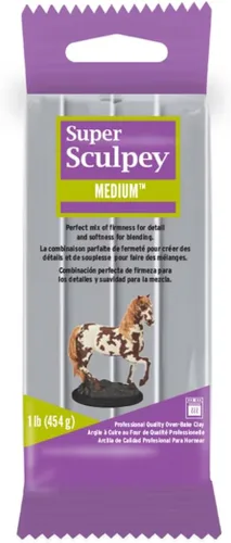 Vista 3 de Super Sculpey Medium Blend Oven-Bake Clay, Gray, 1 lb./Pack Professional Quality Oven-Bake Polymer Clay, Great for Advanced Sculptors