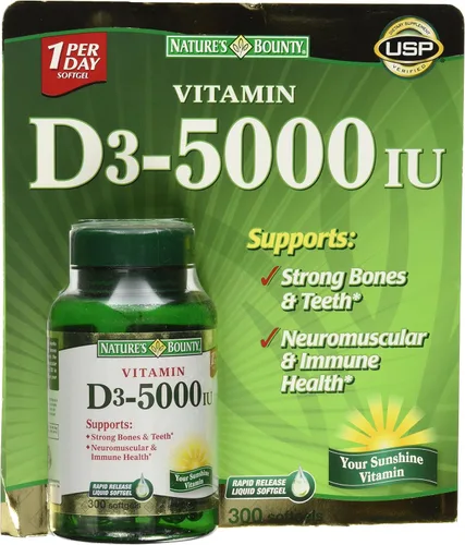 Vista 9 de Nature's Bounty, D 5000 Iu Softgels, 100 ct