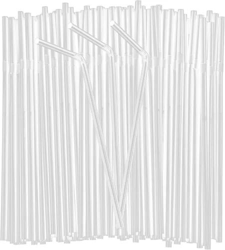 Vista 8 de 150 popotes desechables de plástico para beber, popotes flexibles, desechables, largos, coloridos, de plástico, a rayas, varios colores para uso