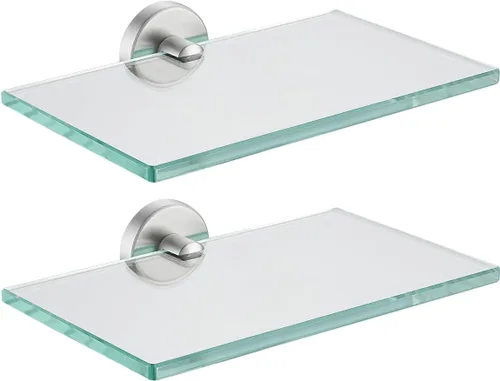Vista 25 de JQK Pequeños estantes flotantes de vidrio negro, repisas de exhibición de 4 pulgadas para pared, mini decoración, sala de estar, dormitorio, baño