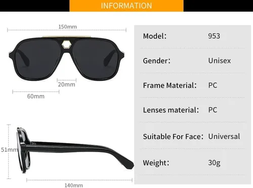 Vista 4 de ZLJSHIHOI Gafas de sol vintage retro de los años 70 para mujeres y hombres marco de aviador cuadrado grande UV400 de moda