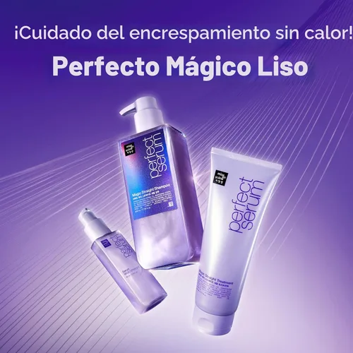 Vista 2 de Mise En Scene Perfect Serum Magic Straight Shampoo Anti-Frizz, protector del calor, efecto alisador de cabello, champú coreano para control