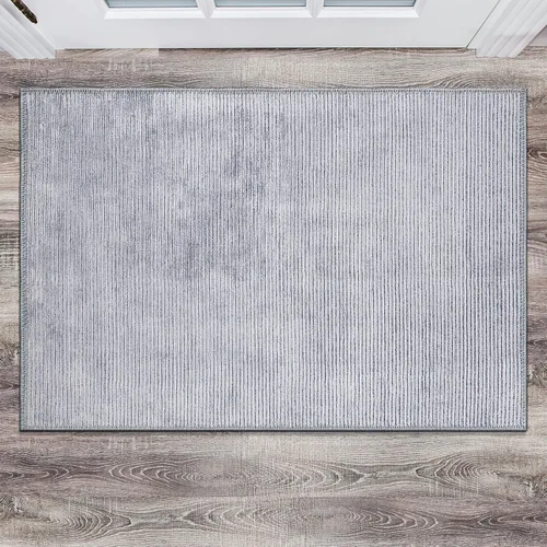Vista 13 de Rugshop Alfombra contemporánea envejecida resistente a las manchas, tejido plano, ecológico, reciclado, lavable a máquina, 3 pies 3 pulgadas x 5 Gris