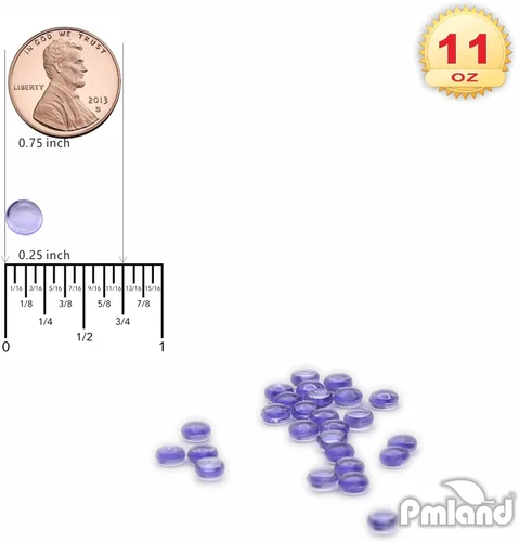 Vista 3 de PMLAND Mini canicas planas acrílicas, guijarros, cuentas de más de 3500 unidades de 0.236 in de diámetro para rellenos de jarrones, soporte