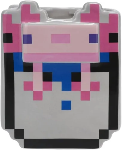 Vista 3 de Paladone Taza Bucket of Axolotl – Producto oficial de Minecraft, taza de café de cerámica, regalo para jugadores, taza coleccionable de 13.5 fl oz