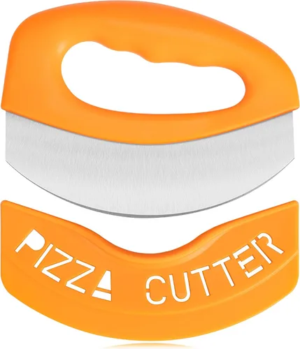 Vista 8 de Urbanstrive Cortador de Pizza de Acero Inoxidable para Trabajo Pesado con Tapa, Cuchillo de Pizza de Hoja Súper Afilada Cortador de Pizza Balancín