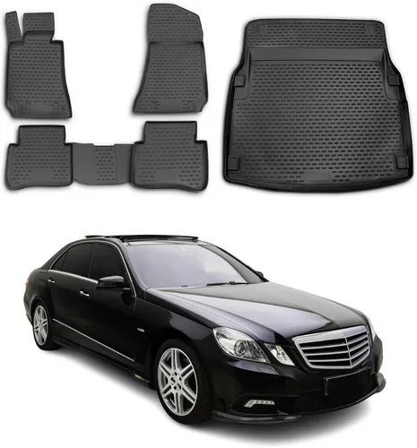 Vista 18 de OMAC Alfombrillas de Carga para Mercedes Clase E W210 Sedán 1996-2002 Goma TPE Negra