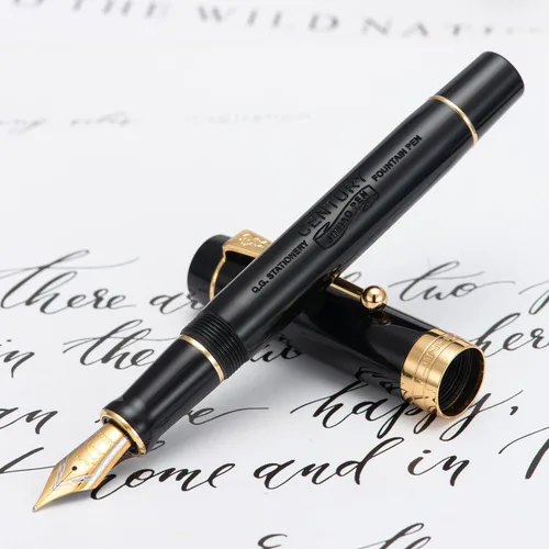Vista 4 de Jinhao 100 - Pluma estilográfica de estilo clásico en celuloide, instrumento de escritura suave con punta #6, juego de pluma con convertidor