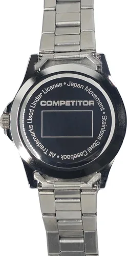 Vista 4 de SunTime Reloj de cuarzo de 1.575 in para hombre, correa de acero inoxidable de 0.787 in, esfera de color del equipo y bisel