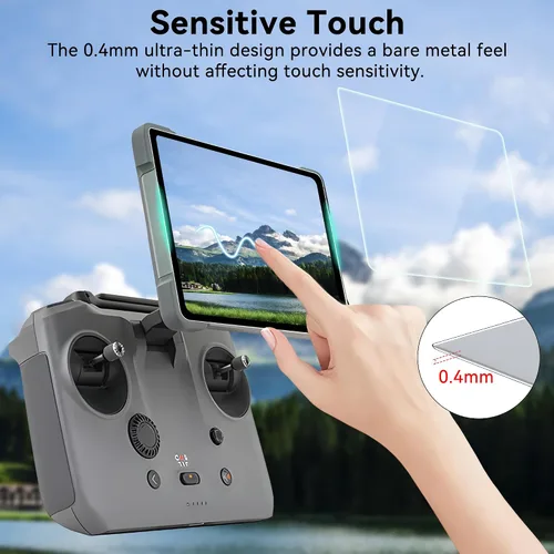 Vista 5 de Craznick RC Pro 2 Funda protectora de silicona - Protector de pantalla de control remoto 2 en 1, funda de protección de silicona transparente HD