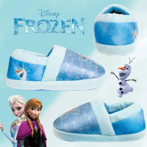 Vista 4 de Disney Frozen Elsa and Anna - Pantuflas de felpa para niñas, antideslizantes, cómodas, esponjosas, ligeras, cálidas, suaves, para interiores y niñas