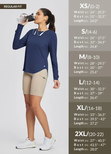 Vista 107 de BALEAF - Camisetas de sol de manga larga para mujer, con FPU 50+, para senderismo, ligeras, de secado rápido, protección contra rayos ultravioleta