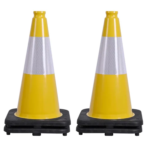 Vista 26 de OrangeStar 6 Pack 36" Conos de seguridad de tráfico, conos de estacionamiento verdes con collar reflectante, conos de construcción con base