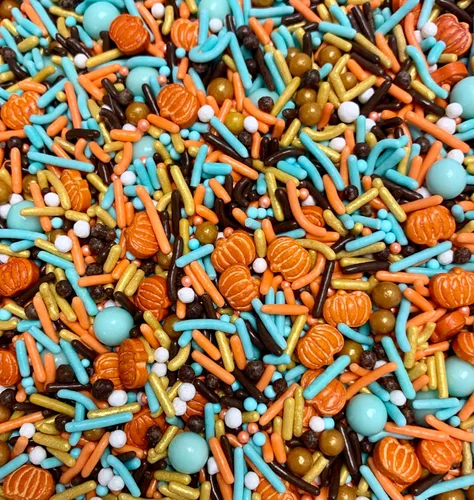 Vista 2 de COOL MOM SPRINKLES Gránulos de calabaza de otoño (4 onzas) – Gránulos temáticos de cosecha de otoño para decorar pasteles, cupcakes, galletas