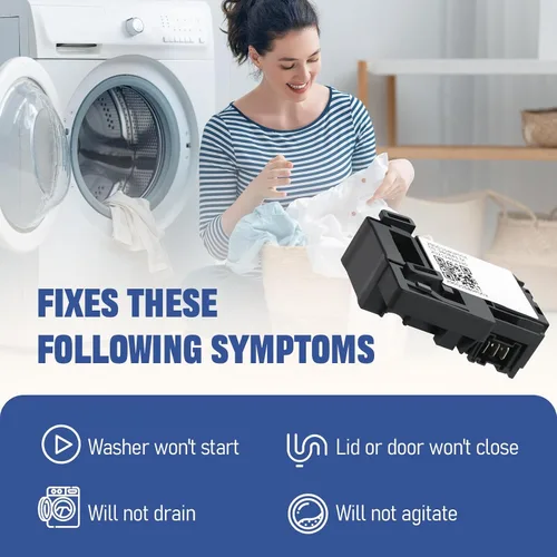 Vista 2 de WH01X27954 Interruptor de bloqueo de tapa de lavadora Compatible para interruptor de bloqueo de tapa de lavadora GE y reemplazo de Hotpoint