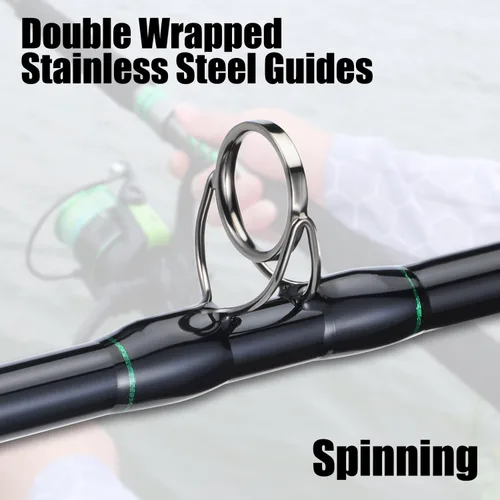 Vista 4 de Sougayilang Catfish & Inshore Spinning Combo – 30LB Drag, 4.7:1, 13+1 Bearings, 2-Piece Medium Heavy Rod for Catfish, Striper, Redfish, Carp