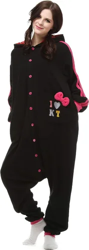 Vista 2 de Novelty Pajamas Pijama unisex con capucha para gatos, Gato negro