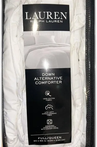 Vista 3 de Lauren Collection Luxury Master Bedroom Essentials Down Alternative Comforter-All Season Reversible White Lightweight Lite Loft Comforter (Queen)