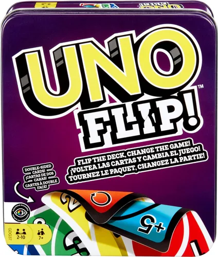 Vista 9 de Mattel Games Juego de cartas UNO para niños, adultos y noches y fiestas familiares, viajes y vacaciones, baraja accesible y personalizable