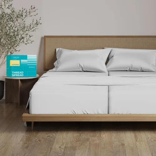 Vista 55 de THREAD SPREAD Sábanas 100% Algodón Egipcio Tamaño Twin - 800 Alto Número de Hilos 3 Piezas Sábanas Twin Extra Largas para Dormitorio, Bolsillo
