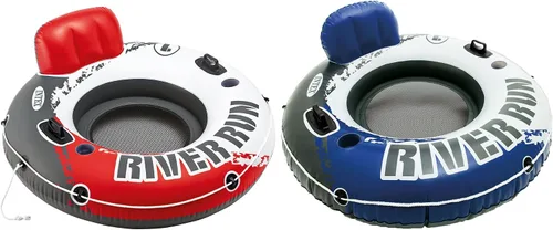 Vista 2 de Intex River Run - Balsa flotante inflable para agua, piscina y lago, color rojo y azul