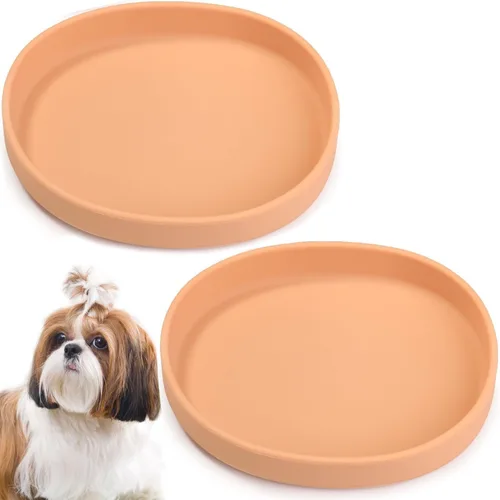 Vista 12 de BNOSDM Plato de Comida de Silicona para Perros, Cuenco Poco Profundo para Perros, Plato Plano para Gatos, 1 Paquete, Platos Pequeños para Cachorros