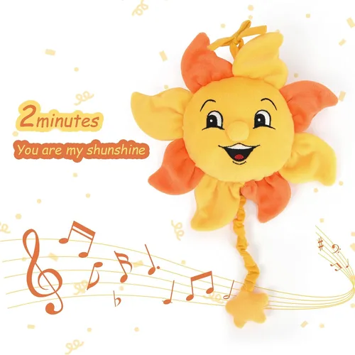 Vista 2 de Juguete musical para bebé recién nacido de 0, 3, 6, 12 meses, suave juguete colgante de felpa para bebé de 6 a 12 meses, con música You are My
