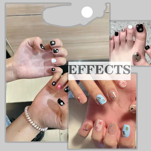 Vista 7 de Calcomanías de uñas de estrella, 12 hojas de calcomanías de estrella de uñas 3D para arte de uñas, decoración de uñas de estrella colorida
