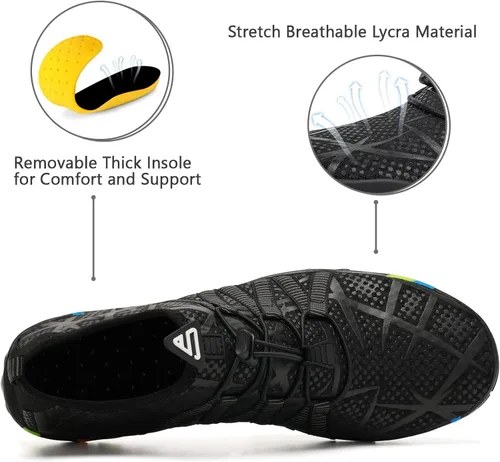 Vista 3 de WateLves - Zapatos de agua para hombres y mujeres, para natación, para la playa, la piscina, surfear, hacer yoga o aeróbics acuático, calcetines
