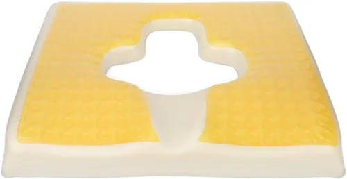 Vista 9 de Luqeeg Almohadilla para úlceras de decúbito en forma de T para ancianos, diseño de pendiente triangular, cojín de espuma viscoelástica de gel