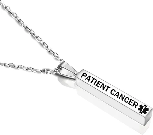 Vista 3 de kkekos Collar de acero inoxidable con identificación de alerta médica con información médica