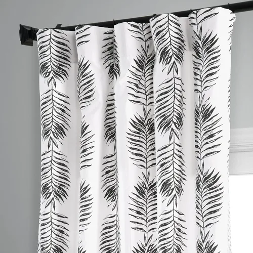 Vista 5 de HPD Half Price Drapes Cortinas florales de algodón de lujo con estampado de 84 pulgadas de largo (1 panel), modernas cortinas de oscurecimiento