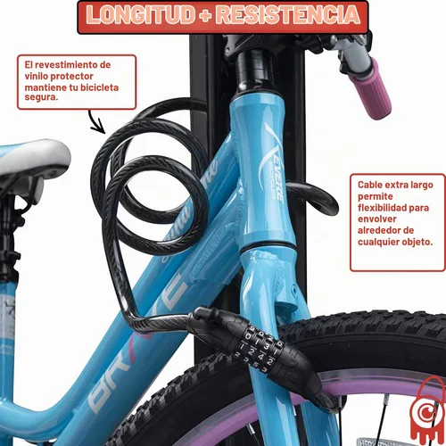 Vista 5 de Cable de bloqueo de bicicleta resistente a cortes más grueso – Calibre 15, cable de acero de 6 pies de largo – Máxima seguridad antirrobo