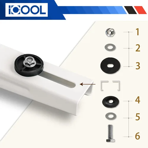 Vista 4 de Soporte de montaje en pared iCOOL Mini Split para aire acondicionado universal sin conductos de 9000-36000 BTU, bombas de calor, compresores y Blanco
