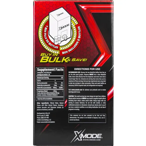 Vista 2 de XMODE Extra Strength Energy Shots on Tap - Sabor a bomba de cereza, sin azúcar, 150 mg de cafeína por oz, B12, 100 porciones (1 onza), dispensador