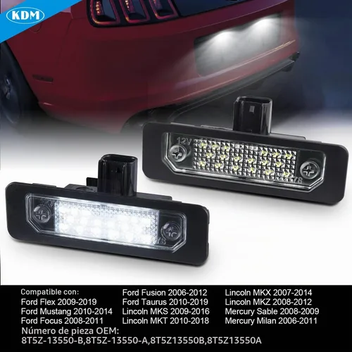 Vista 4 de Ensamble de luz para matrícula LED KDM Compatible con Ford Mustang 2010-2014, Fusion 2006-2012, Taurus 2010-2019, Flex Focus Lincoln Mercury