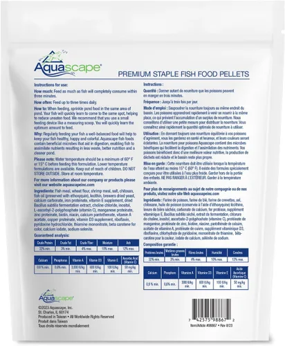 Vista 2 de Aquascape Pellets de alimentos básicos para peces de estanque pequeños a medianos, pellets pequeños, 1.1 libras 98867